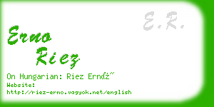erno riez business card